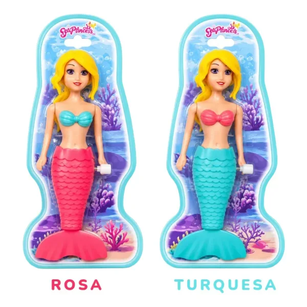 Juguete El Baño Muñeca Sirena A Cuerda Pileta Tina Mermaid Turquesa