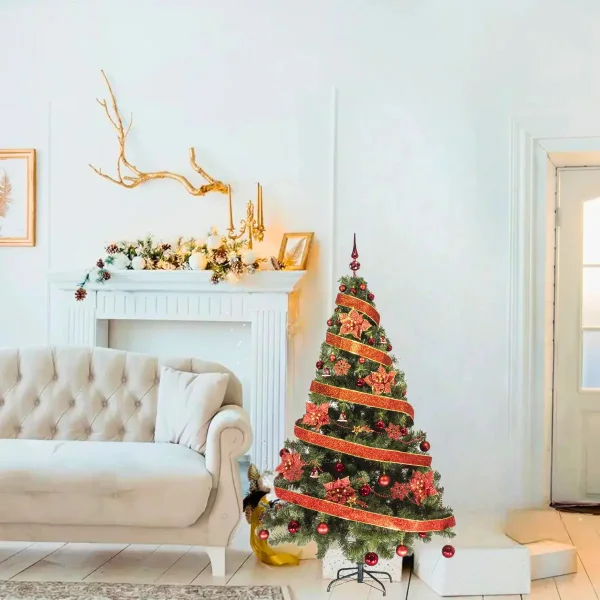 Arbol De Navidad Tronador Lujo 1,80mts Con Adornos Kit X60