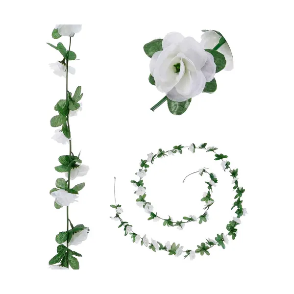 Flores Artificiales Guirnalda Guía De Rosa Enredadera 2.4m