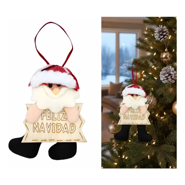 Adornos Navideños Colgante De Paño Decoración Navidad 15cm Rojo Colgante De Paño