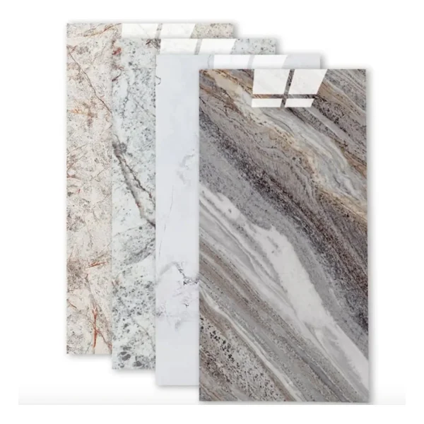 Revestimiento Pared Simil Mármol Pe Autoadhesivo Pack X20 Gris Suave