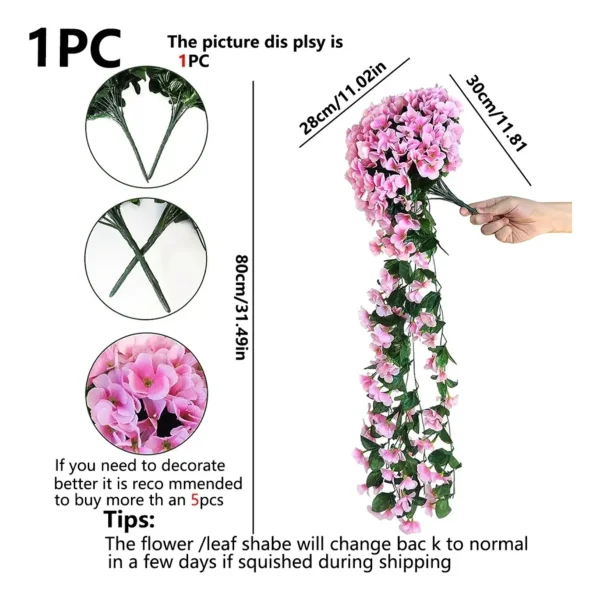 Ramo Flor Planta Colgante Pack X2 Jardin Artificial Interior Blanco