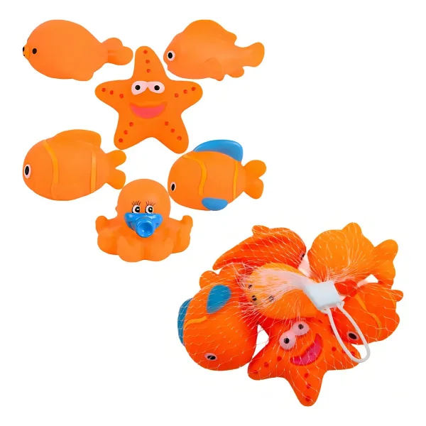 Juguetes Baño Para Bebe 6 Unidades Goma Plastico