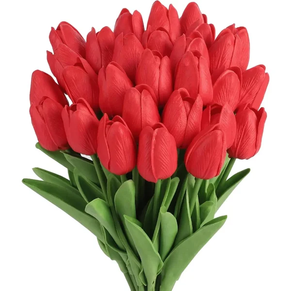 Tulipan Artificial Flores Artificiales Decoracion Ramo X20