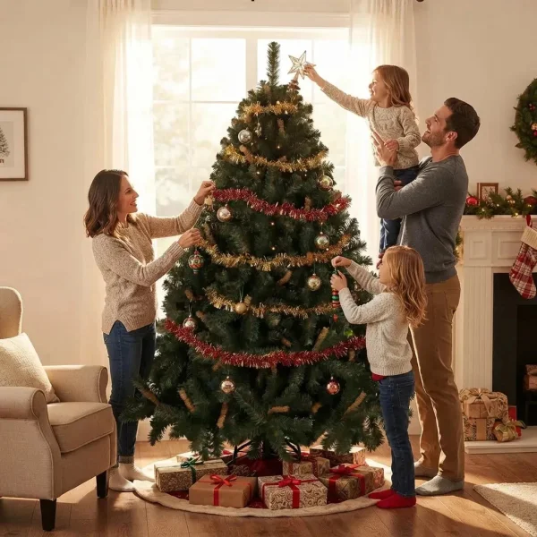 Arbol De Navidad Verde Alpino 1.8mts Base Metalica