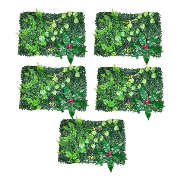 Jardín Vertical Cesped Flores Muro Artificial Verde Pack X5 Verde