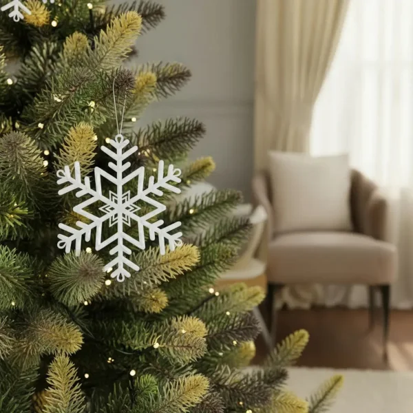 Adorno Colgante Copo De Nieve Decoración Navidad X4 Blanco