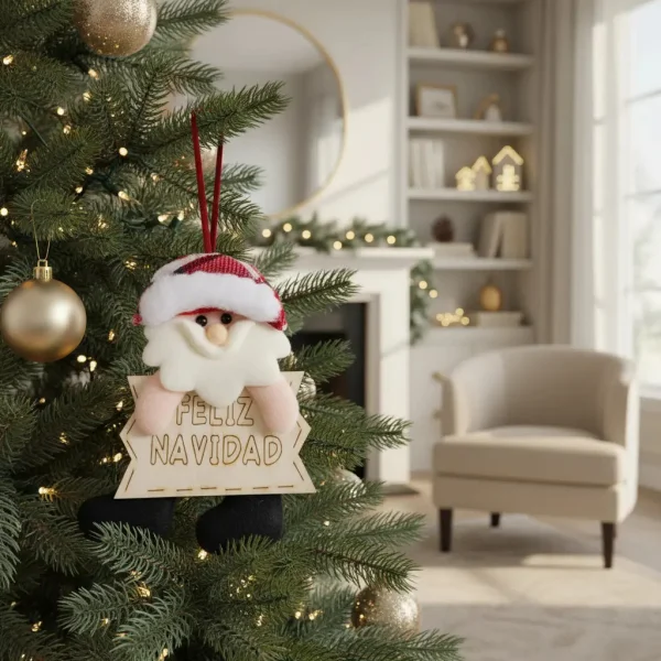 Adornos Navideños Colgante De Paño Decoración Navidad 15cm Rojo Colgante De Paño