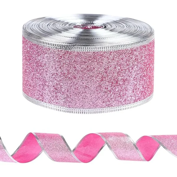 Cintas Navideñas Premium Glitter 6cm 2,70mts Adornos Navidad