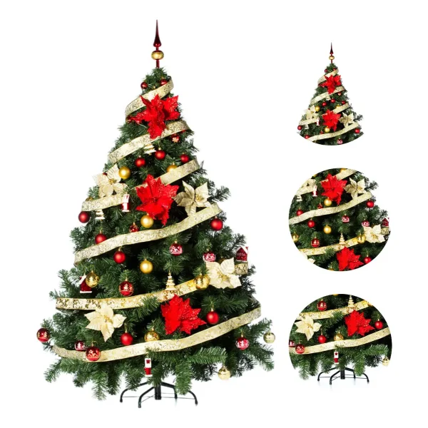 Arbol de Navidad Montañes Deluxe 2,10mts Con Adornos Kit X72