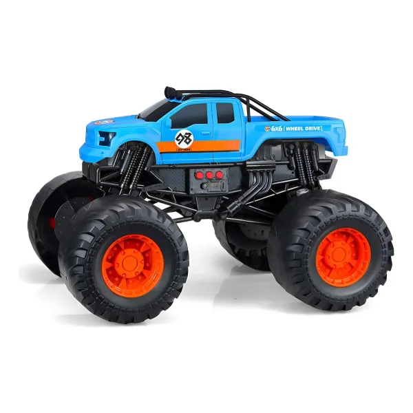 Camion Monstruo Juguete Depredador Off Road Celeste Luces