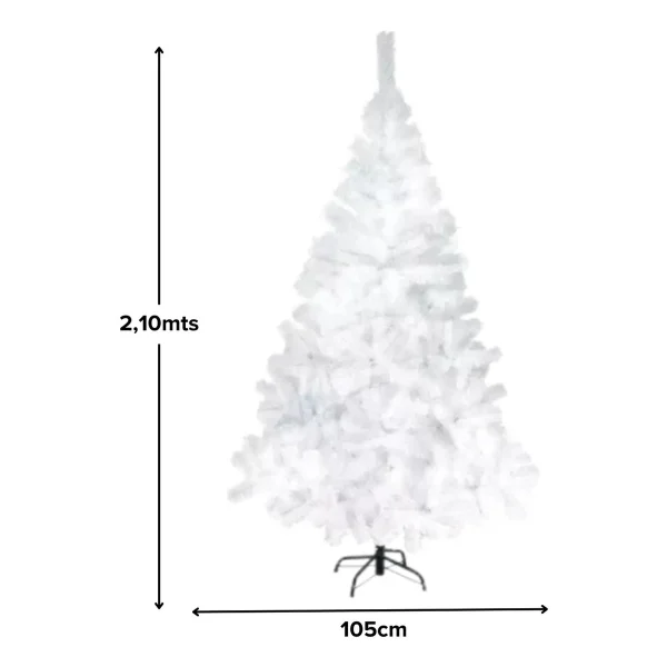 Arbol Navidad Blanco Tronador De Lujo 2.10mts Pie Metal