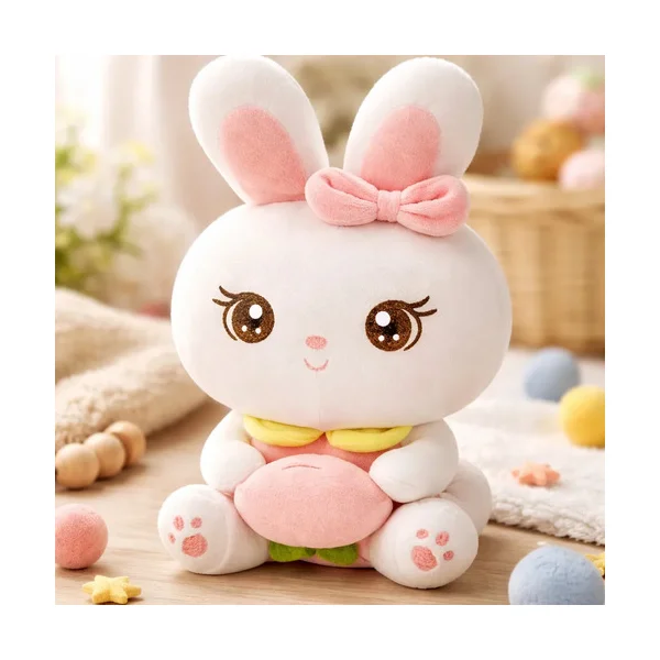 Peluche Conejo 34cm Muñeco Infantil Super Suave Rosa Blanco
