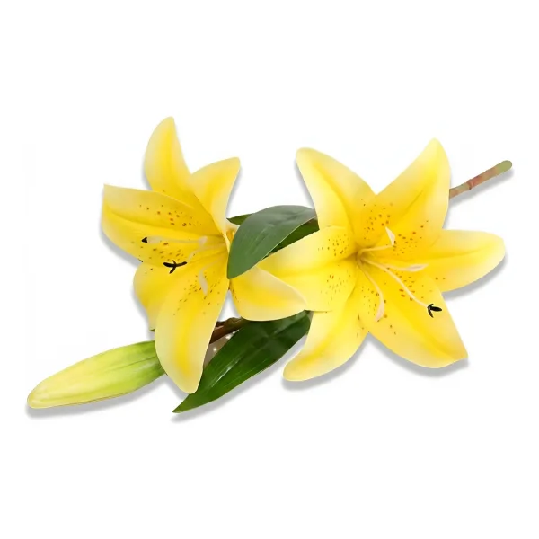 Ramo De Flores Lirios Artificiales Lilium Toque Real 36cm Fucsia