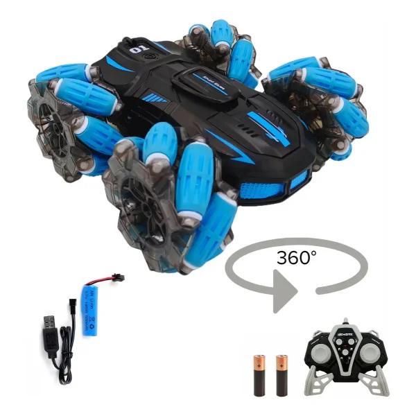 Auto A Control Remoto Acrobatico Vehiculo Luz Led Giro 360°
