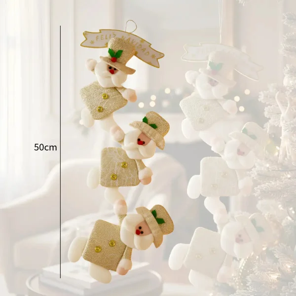 Adornos Navideños Colgante De Paño Navidad Blanco