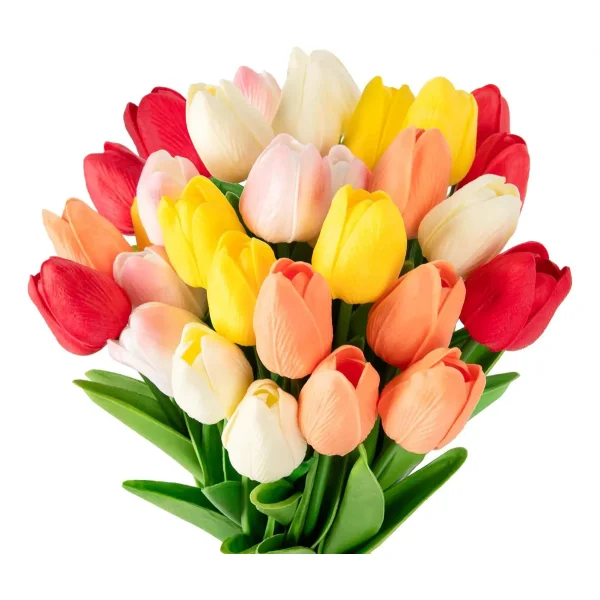 Tulipan Artificial Flores Artificiales Decoracion Ramo X5