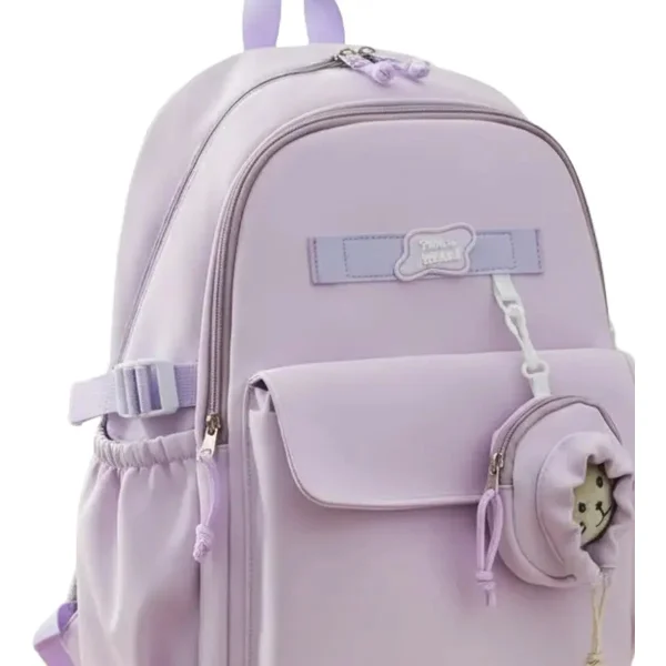 Mochila Escolar Urbana Porta Notebook Con Monedero Y Peluche