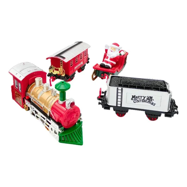 Tren Navideño Rojo 16 Piezas Con Luz Y Sonido