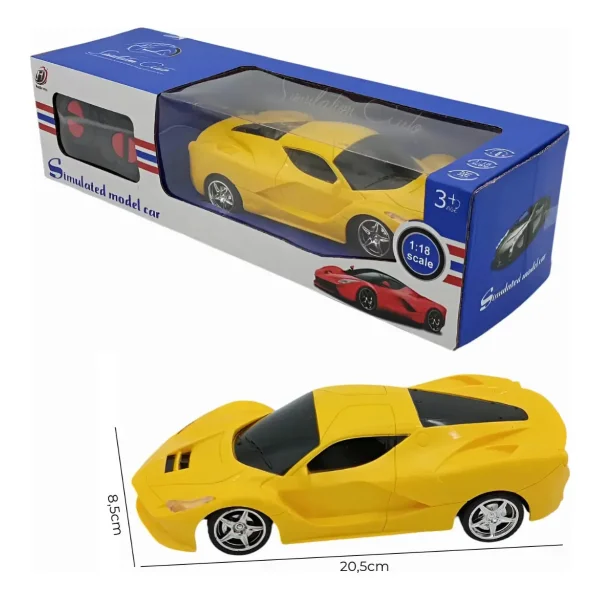 Auto Deportivo A Control Remoto Ferrari Juguete Escala 1:18 Amarillo