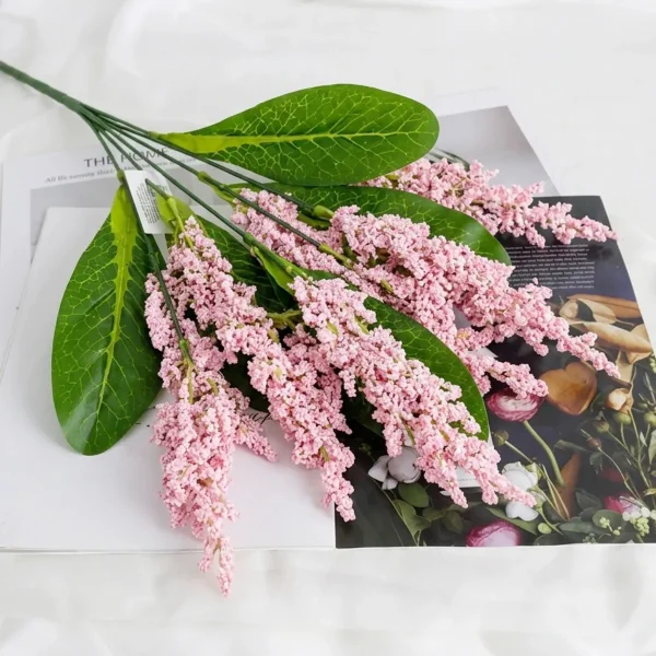 Ramo Artificial Flores Lavanda Astilbe Decoración Hogar 40cm Violeta
