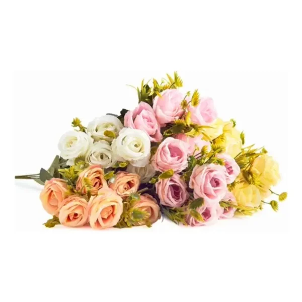 Ramo De Rosas Flores Artificiales Decoracion X1
