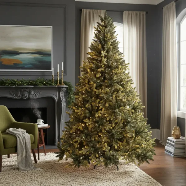 Arbol De Navidad Pino Natural Amber 2.10mts Base Metal Amber