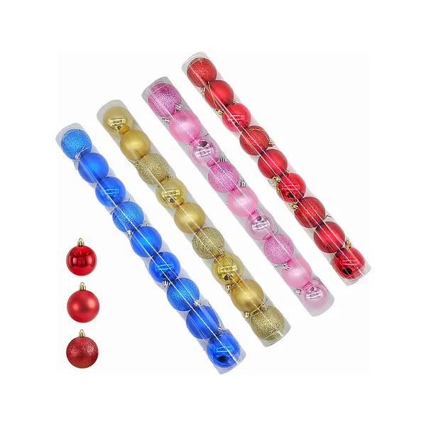 Adornos Navideños Premium Tubo Bolas De Navidad 6cm X45 Udes
