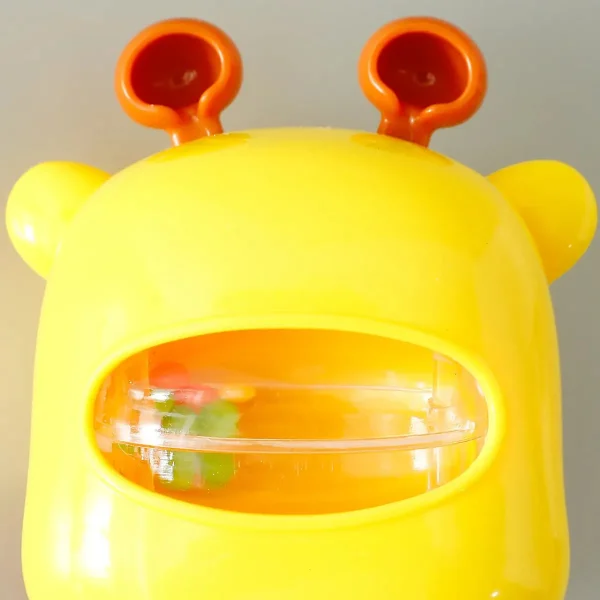 Sonajero Bebe Para Mesa Con Sopapa Base Ventosa Didactico Amarillo Jirafa