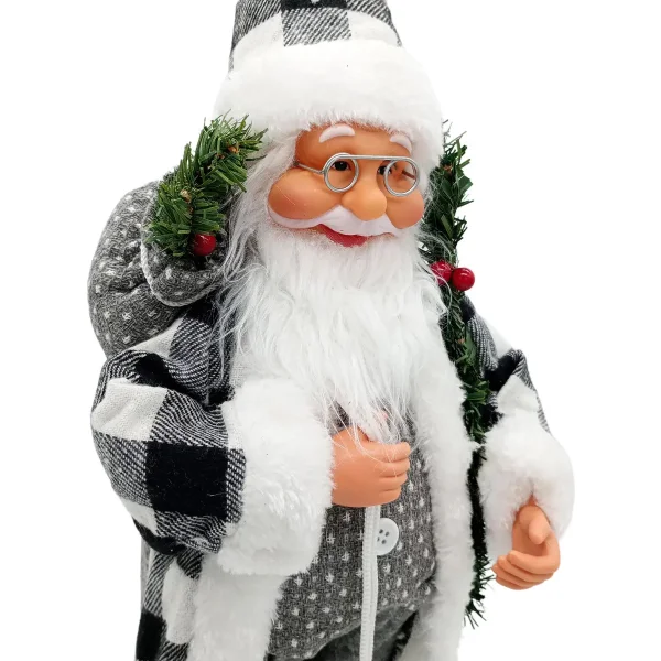 Papa Noel Muñeco De Navidad Adorno Decoracion Color Gris