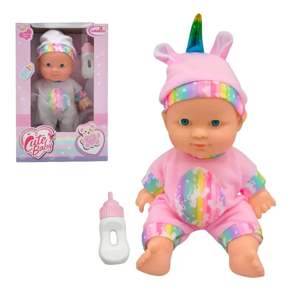 Muñeco Bebe Bebote Luna Infantil 22cm Con Pijamas Cute Baby