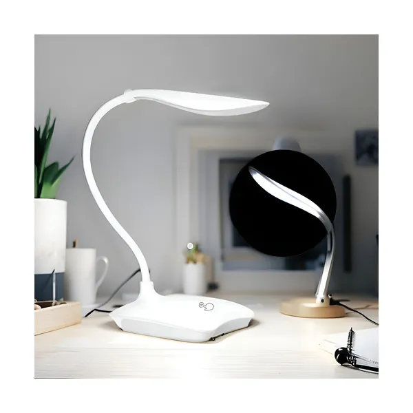 Lampara De Mesa Usb Velador Escritorio Luz Led Blanca