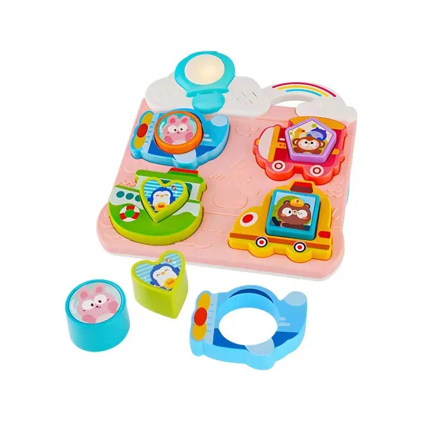 Tablero Interactivo Encastre Bebé Montessori Luz Sonido Rosa