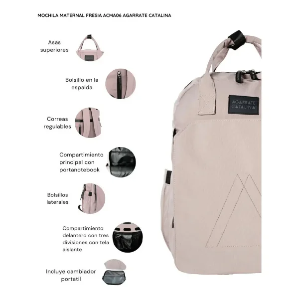 Mochila Maternal Termica Bolso Bebe Reforzada Con Cambiador