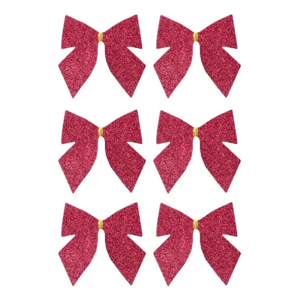 Moños Navidad Pack X6 Adornos Navideños Decoración Arbol