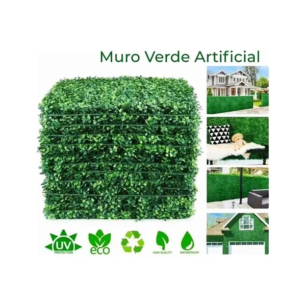Muro Verde Jardin Vertical X6 Decoracion Artificial 60x40 Verde
