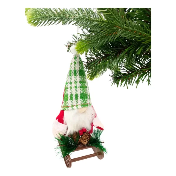 Adornos Navideños Gnomo Con Trineo Colgante Arbol De Navidad Rojo Gnomo