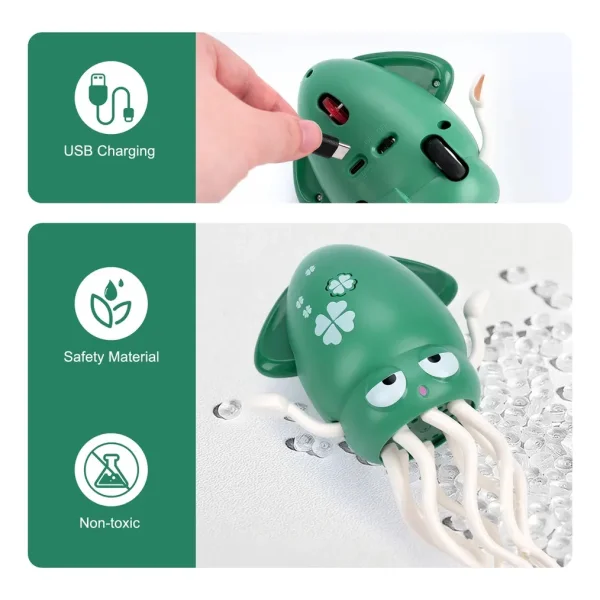 Pulpo Calamar Bailarín Juguete Bebé Niños Luz Musica Usb Naranja