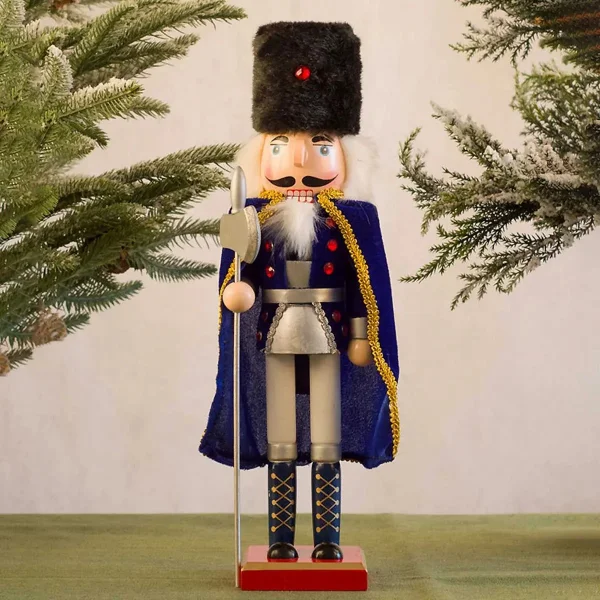 Cascanueces Soldado Adorno De Madera 30 Cm Navidad Deco Dorado
