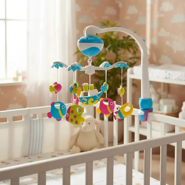 Movil Giratorio Cunero Musical Bebe Cuna Y Practicuna