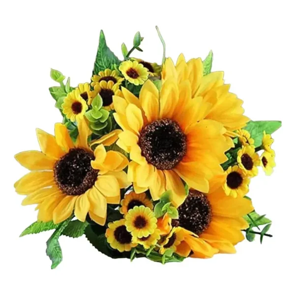 Ramo Girasol Artificial Expreso Polar 30cm Decoración Amarillo