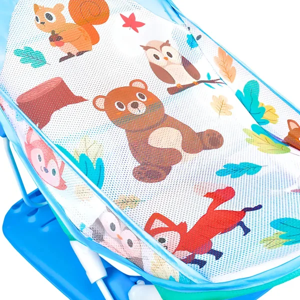 Silla De Baño Plegable Mecedora Celeste Para Bebes