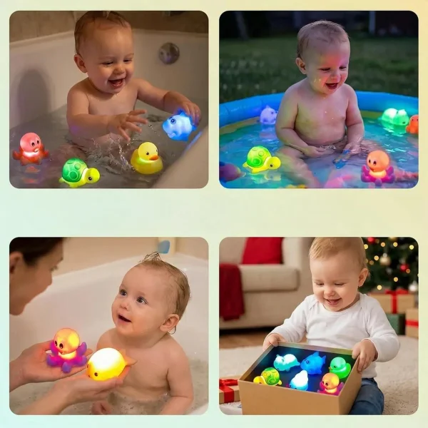 Juguete Bañera Bebé Animales Luz Led Juego Ducha Baño Niños Tiburón