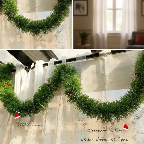 Guirnalda Boa Navidad Muerdago 9 Cm X 2 Mts Deco Navideña Verde