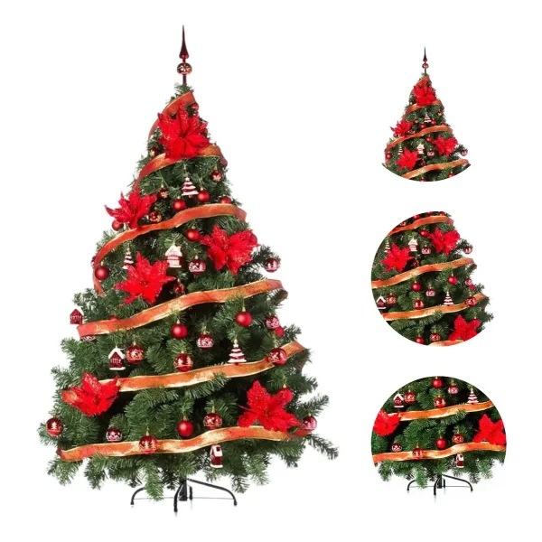Arbol de Navidad Montañes Deluxe 2,10mts Con Adornos Kit X72