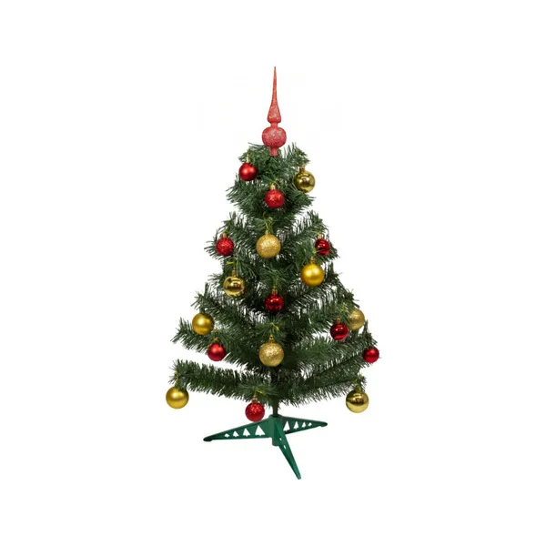 Arbol De Navidad Decorado Arbolito 90cm Pino Carioca Color Rojo/oro