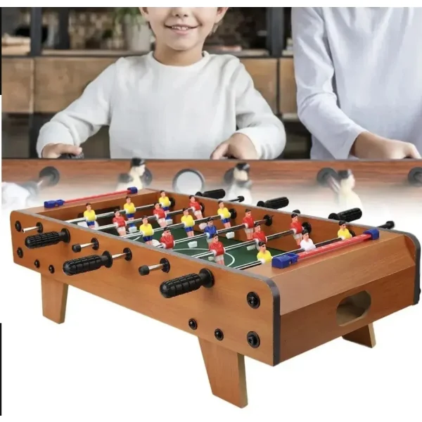 Juego De Mesa Mini Futbolito Metegol De Madera Marron