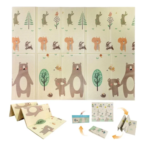 Alfombra Antigolpes Plegable Bebes Reversible 120x180cm