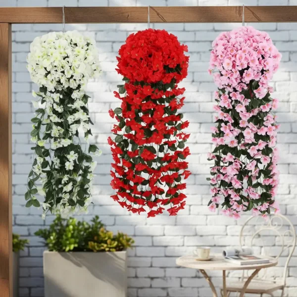 Ramo Flor Planta Colgante Jardin Artificial Interior 80cm