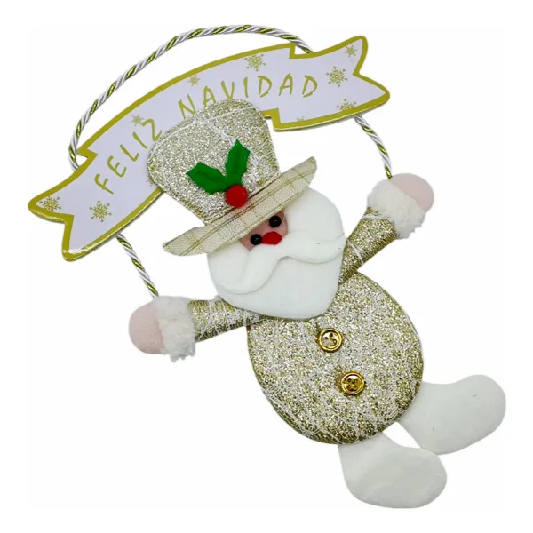 Adorno Papa Noel Colgante Navidad Decoracion Navideña Dorado Papa Noel Colgante
